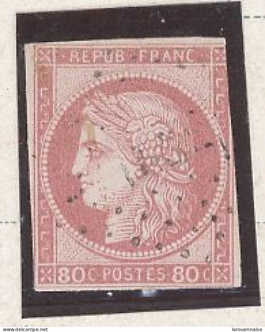 INDE-COLONIES GÉNÉRALES  N°21 CÉRÈS 80c ROSE - Obl LOSANGE INDE( Léger) - Used Stamps