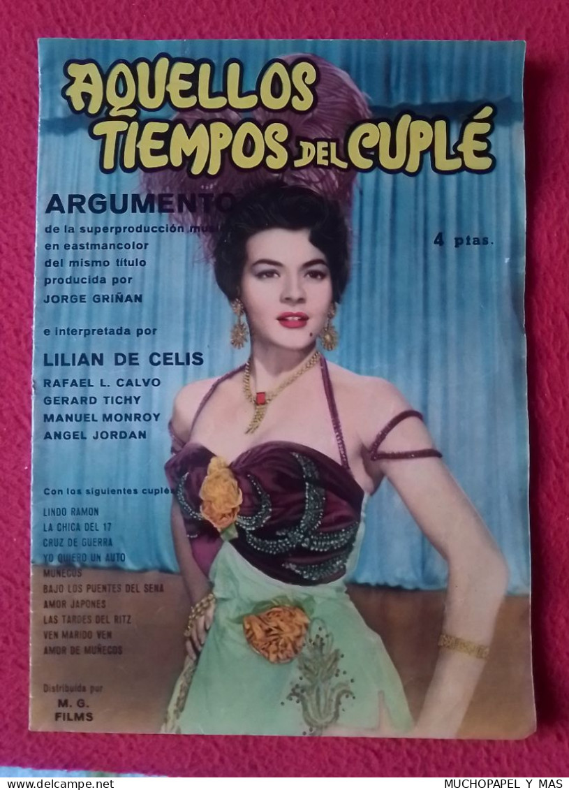 ANTIGUA REVISTA O SIMIL ARGUMENTO Y CANCIONERO AQUELLOS TIEMPOS DEL CUPLÉ POR LILIAN DE CELIS..ACTRIZ CINE..SPAIN.. - [4] Themen