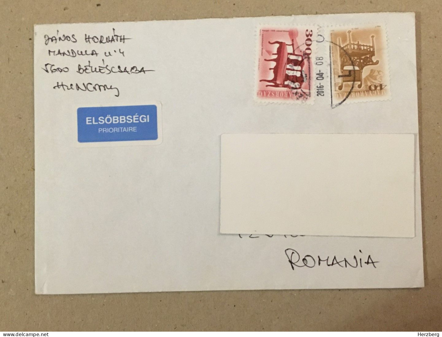 Hungary Magyarorszag Used Letter Stamp Cover Furniture Belle Epoque 2016 - Covers & Documents