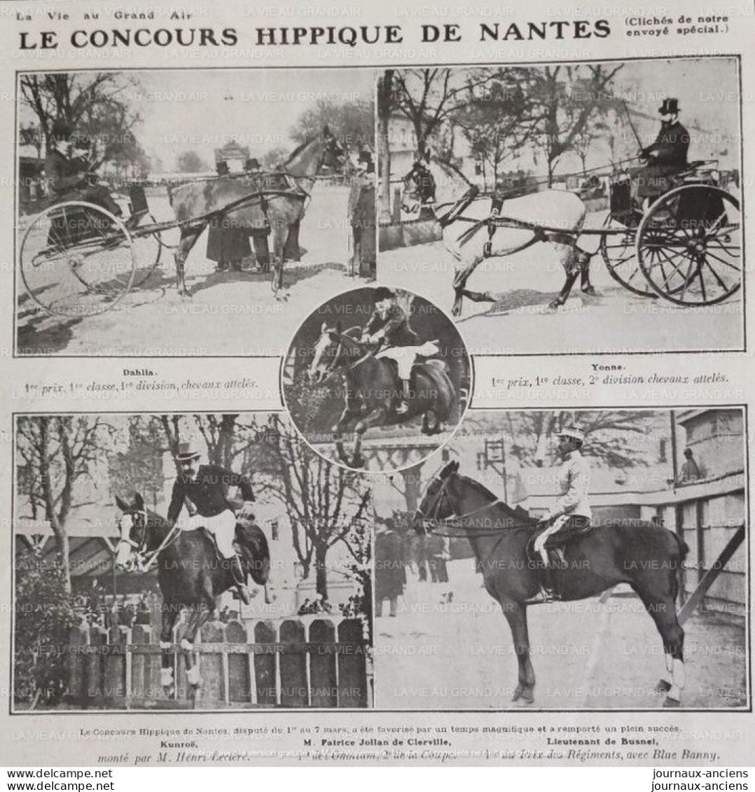 1907 NANTES - LE CONCOURS HIPPIQUE  - LA VIE AU GRAND AIR - Reiten