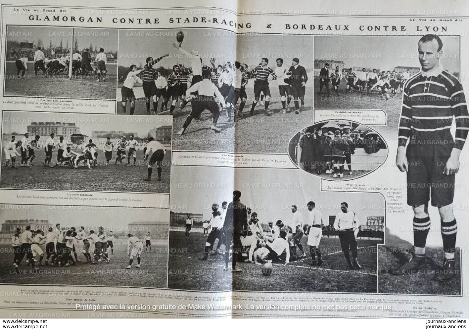 1907 RUGBY - GLAMORAN CONTRE STADE=RACING & BORDEAUX CONTRE LYON - LA VIE AU GRAND AIR - Rugby