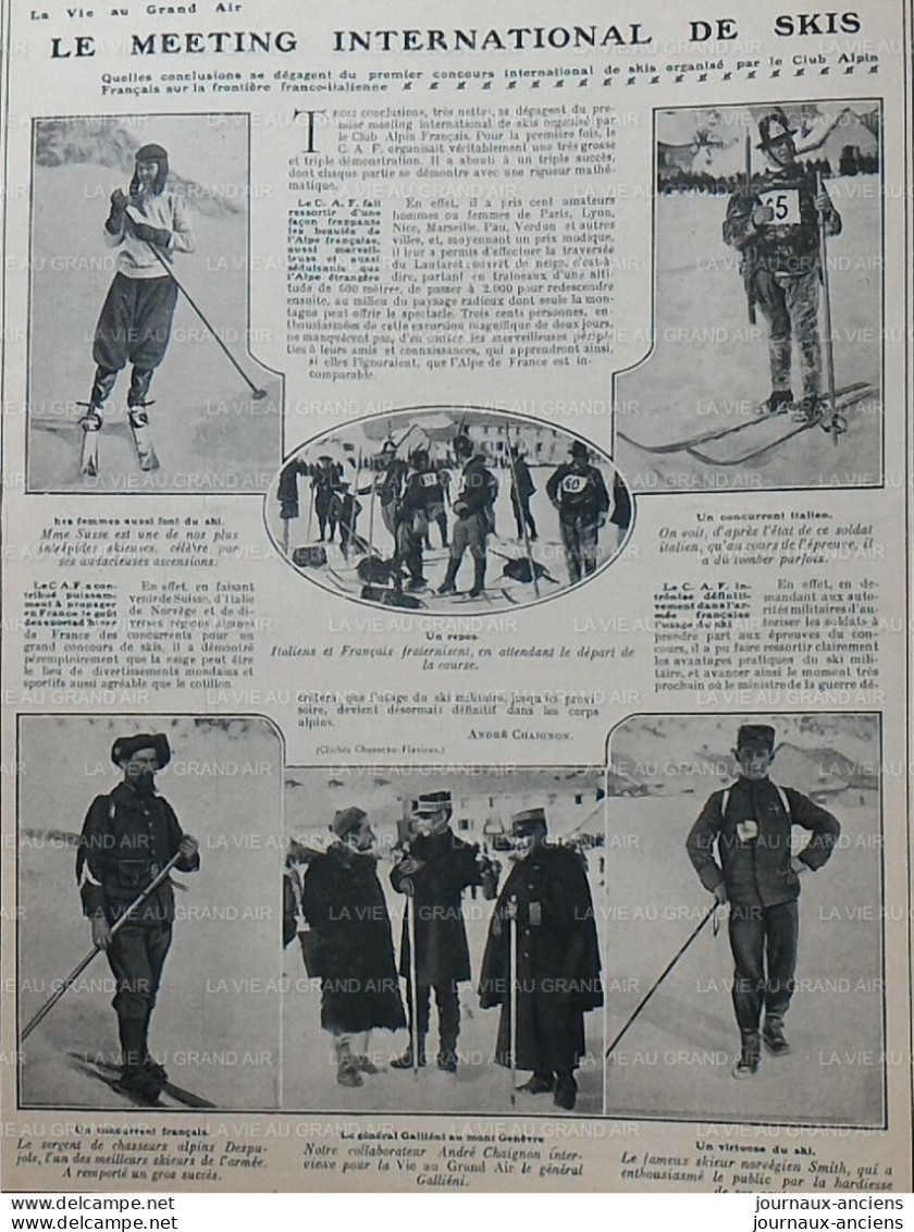 1907 SKIS - LE MEETING INTERNATIONAL - LE CLUB ALPIN FRANÇAIS - FRONTIERE FRANCO-ITALIENNE - LA VIE AU GRAND AIR - Winter Sports