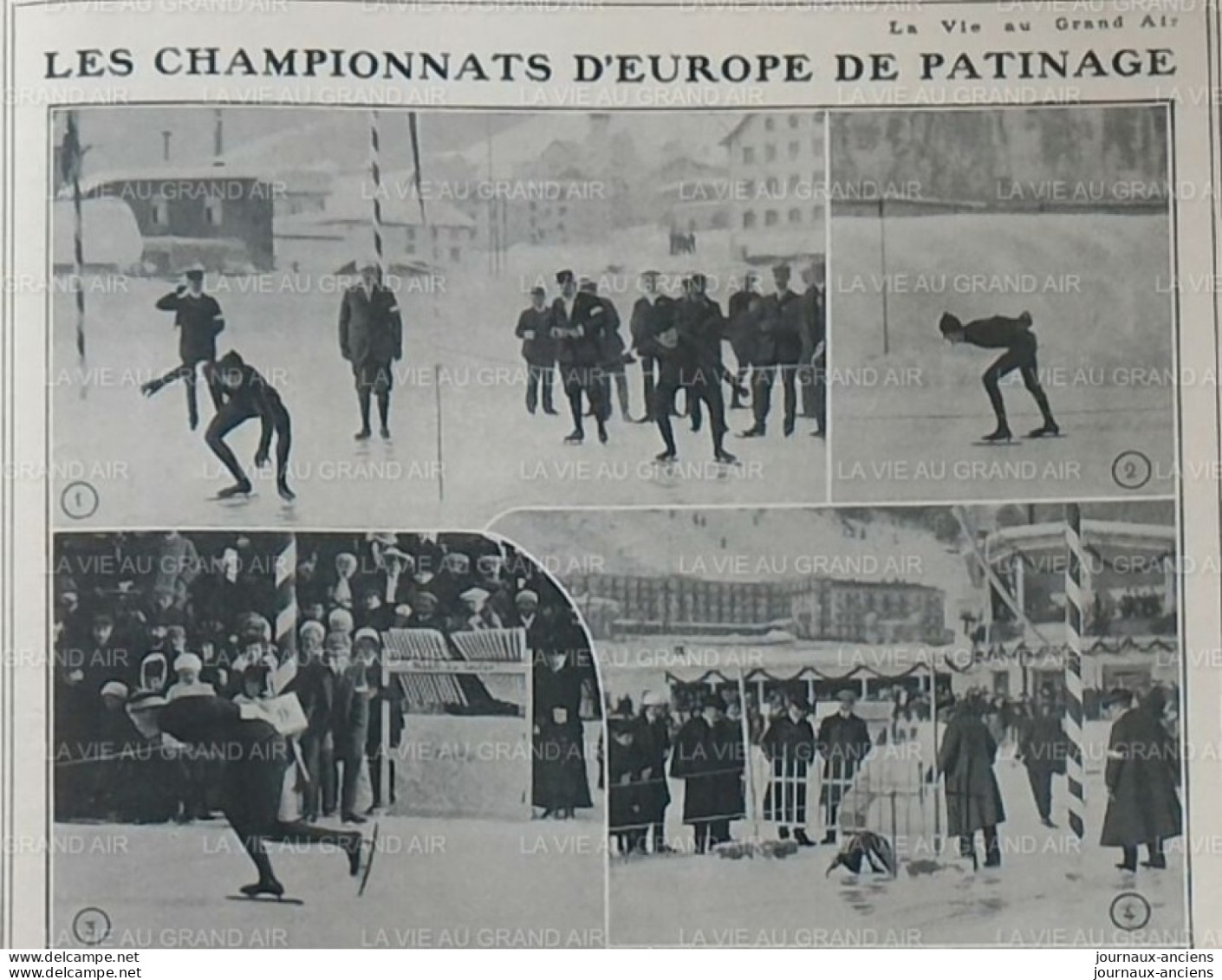 1907 DAVOS - PATINAGE - LES CHAMPIONNATS D'EUROPE  - LA VIE AU GRAND AIR - Sport Invernali