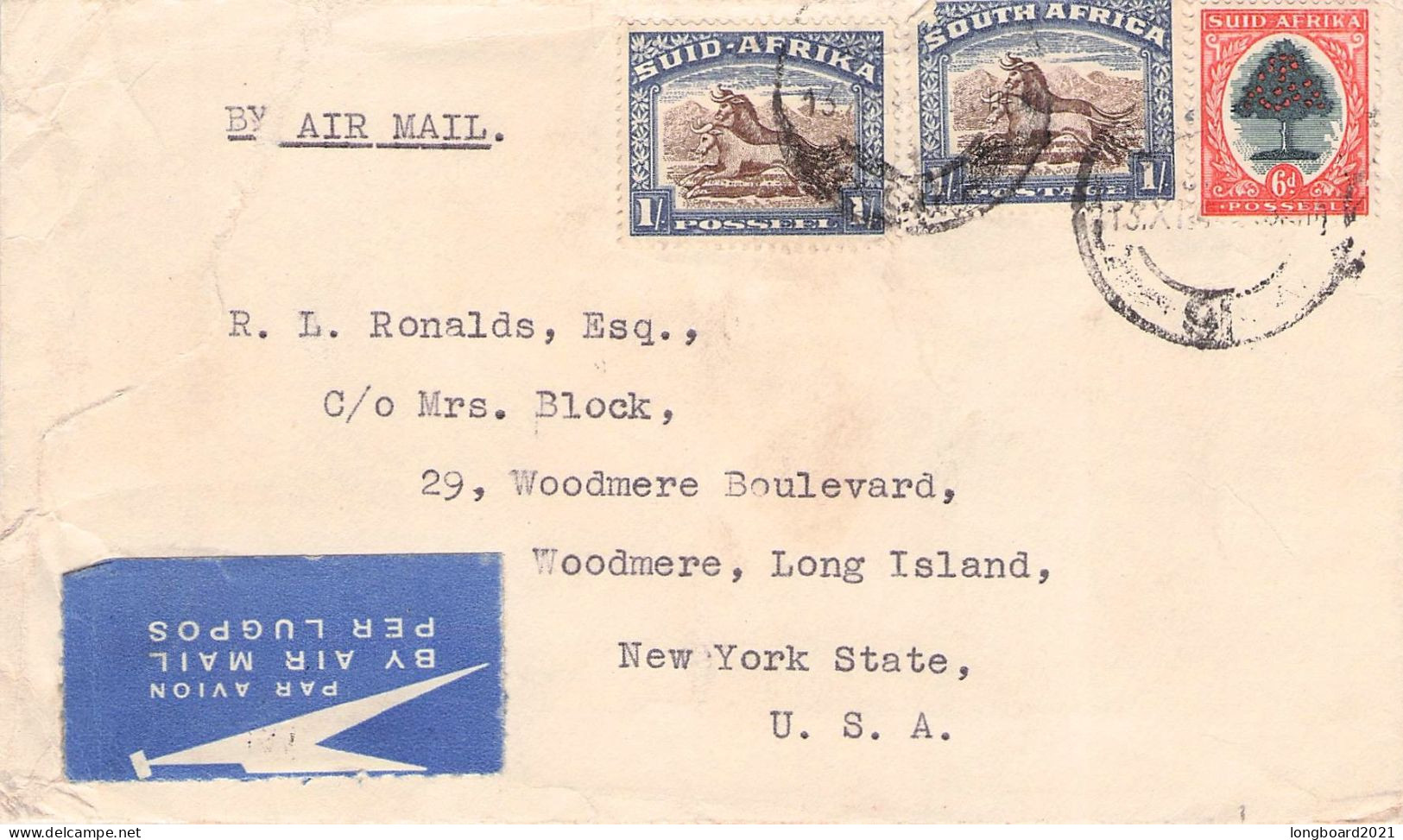 SOUTH AFRICA - AIRMAIL - NEW YORK / 5239 - Posta Aerea