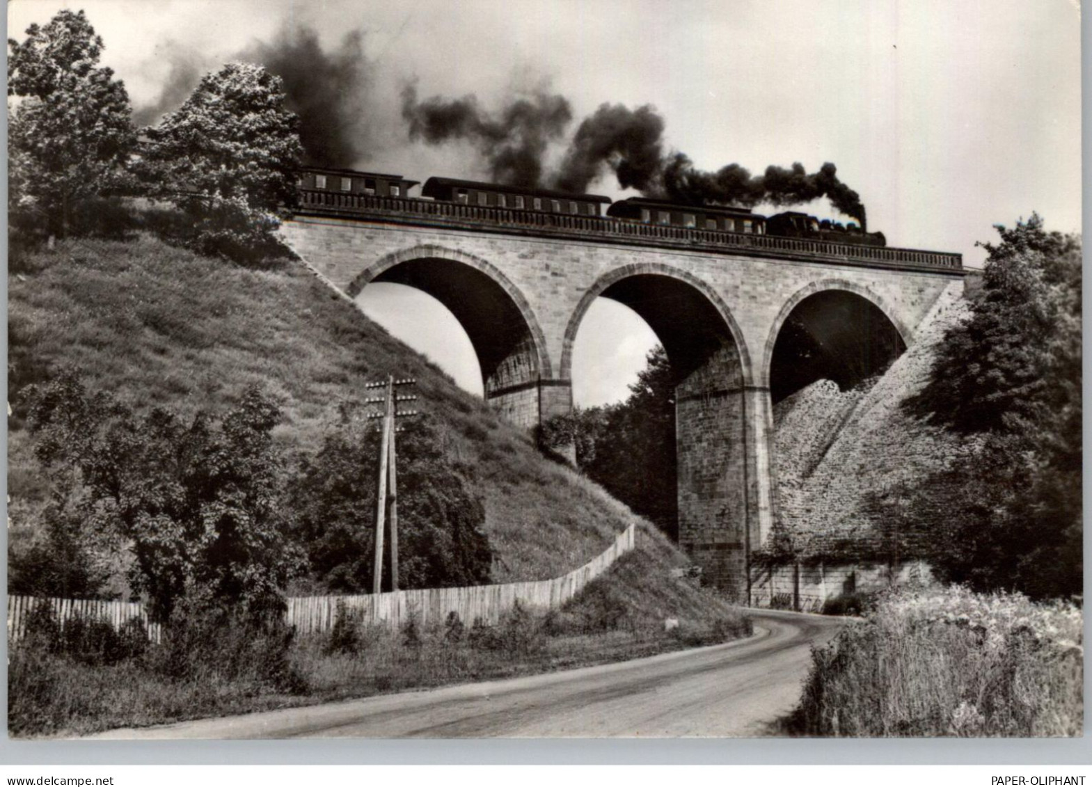 0-5603 DINGELSTÄDT/ Eichsfeld, Eisenbahnviadukt Am Kerbschen Berg, Dampflok - Heiligenstadt