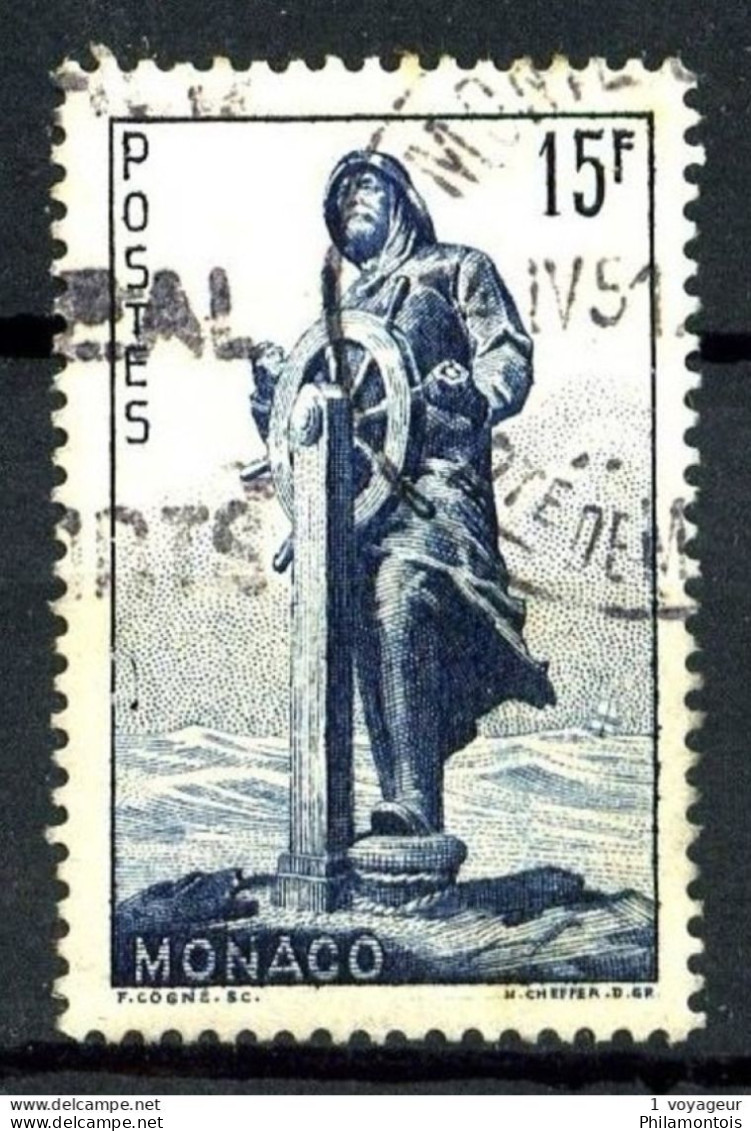 MONACO - 351 - 15F Bleu Albert 1er - Oblitéré - Très Beau - Used Stamps