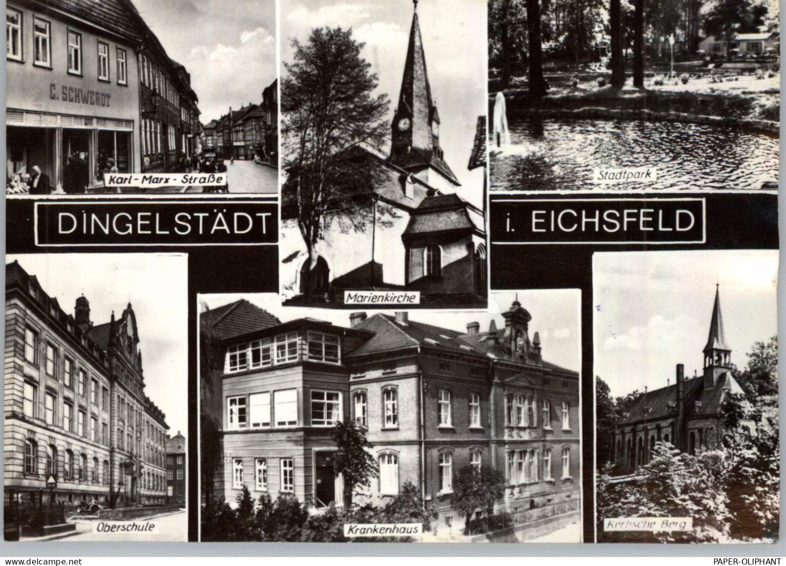 0-5603 DINGELSTÄDT/ Eichsfeld, Mehrbild-AK, Karl-Marx-Strasse,, Oberschule, Krankenhaus.... - Heiligenstadt