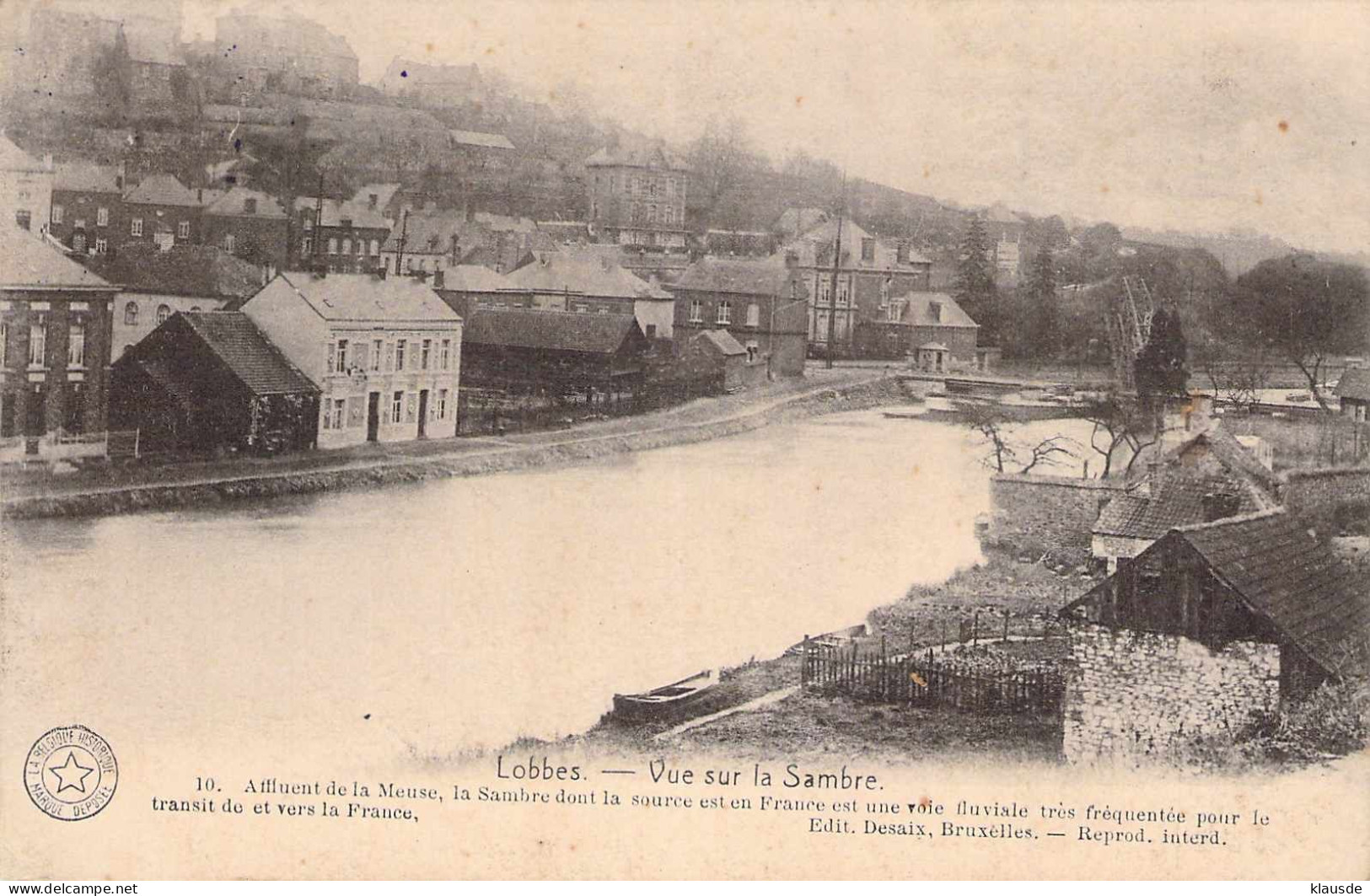 Lobbes (dt. Laubach) - Vue Sur La Sambre Feldpost Gel.1915 - Lobbes