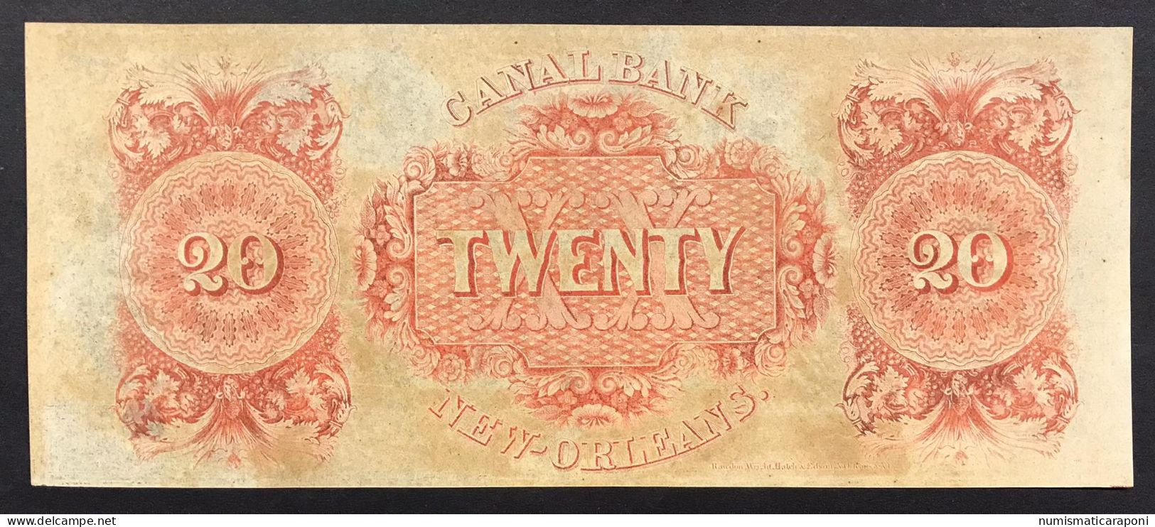 USA U.s.a. 20 Dollars $ Canal Bank New-Orleans LOTTO 624 - Confederate (1861-1864)