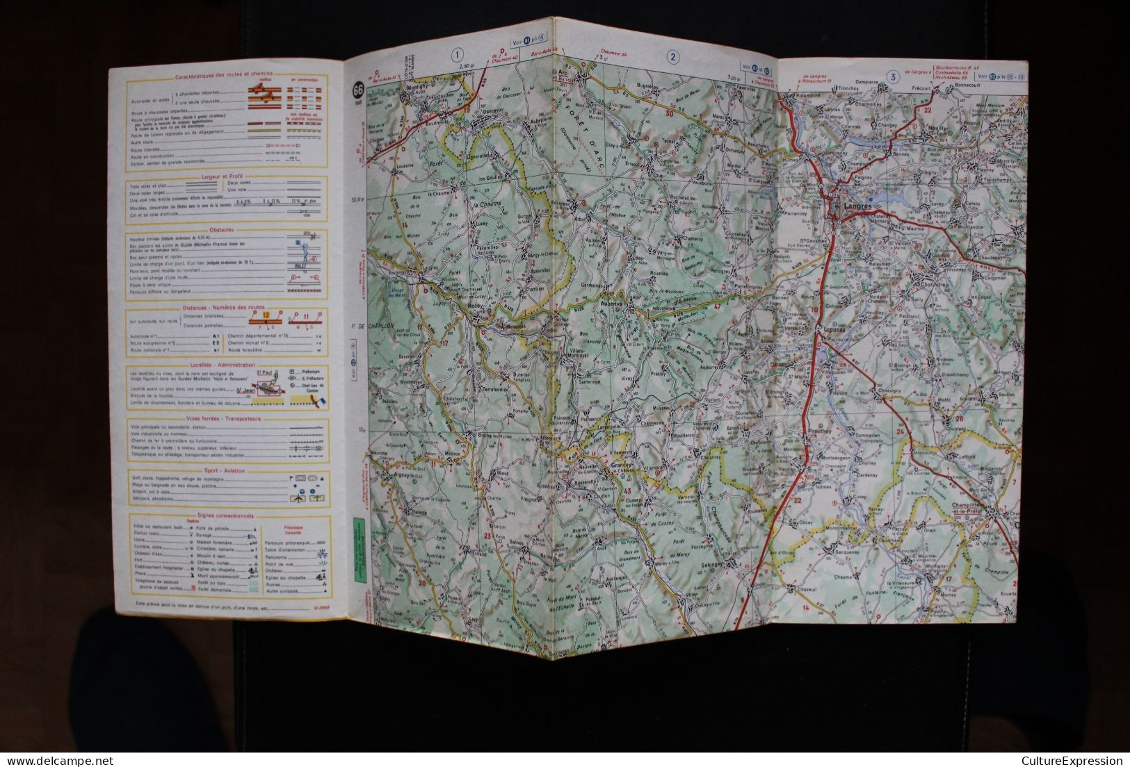 Carte Routière Michelin Au 200000ème N° 66 Dijon - Muhouse 1968 - Mapas/Atlas