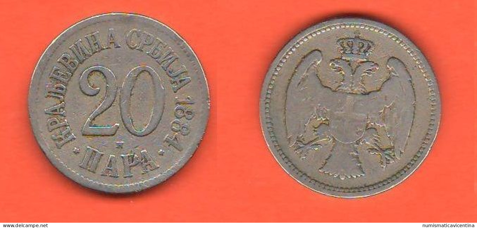 Serbia 20 Para 1884 H Србија Nickel Coin ∇ 2 - Servië