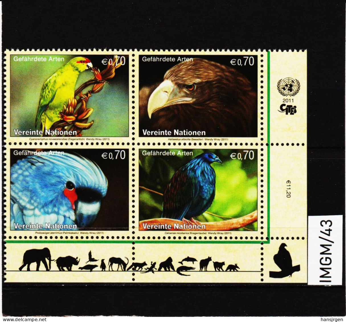 IMGM/43 VEREINTE NATIONEN UNO WIEN 2011  MICHL  732/35 VIERERBLOCK ** Postfrisch Siehe ABBILBUNG - Unused Stamps