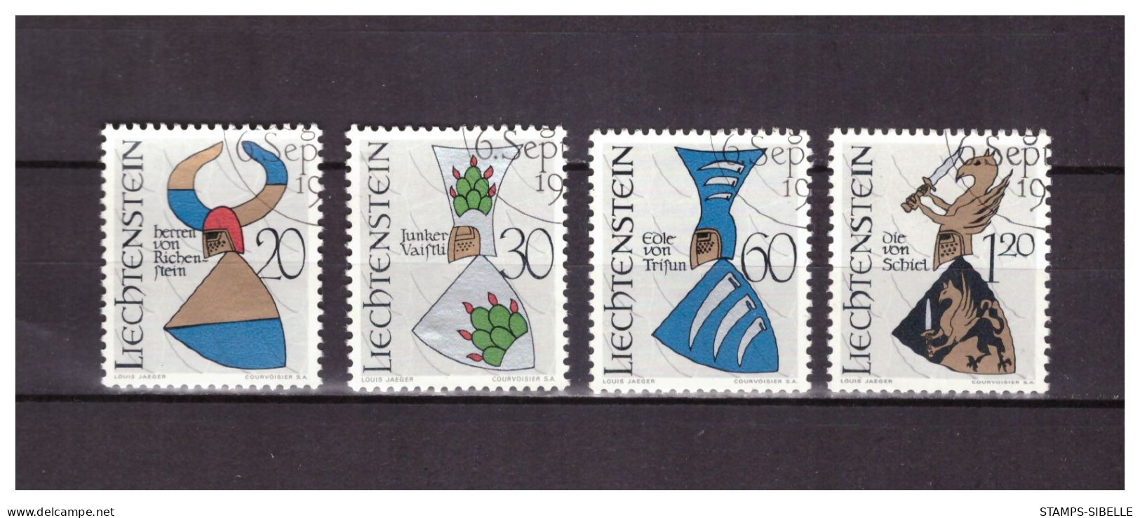 LIECHTENSTEIN   . N ° 413 / 416  .  SERIE  ARMES  NOBLES  OBLITEREE  .  SUPERBE . - Gebruikt