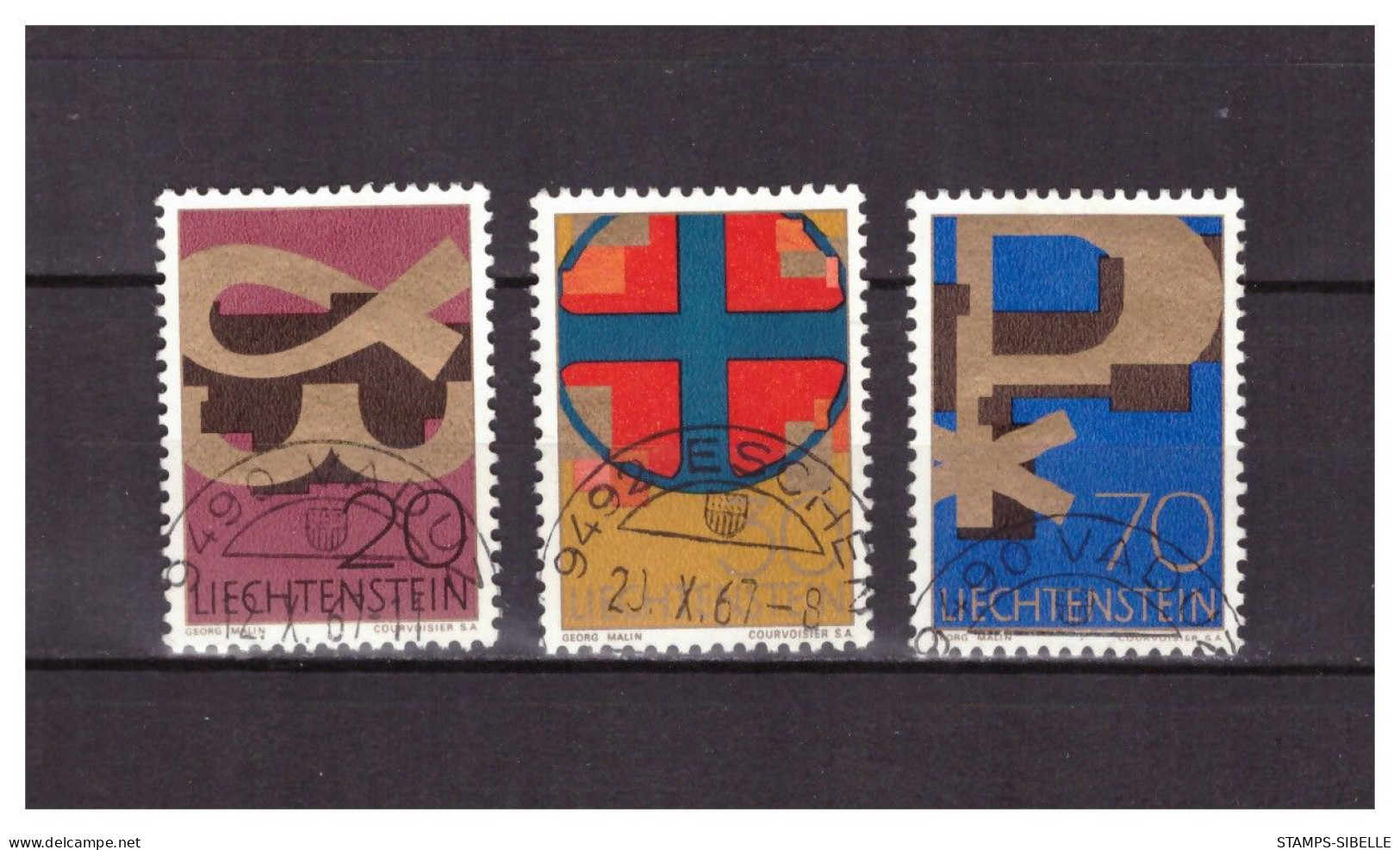 LIECHTENSTEIN   . N ° 428 / 430  .  SERIE   SYMBOLES    OBLITEREE  .  SUPERBE . - Used Stamps