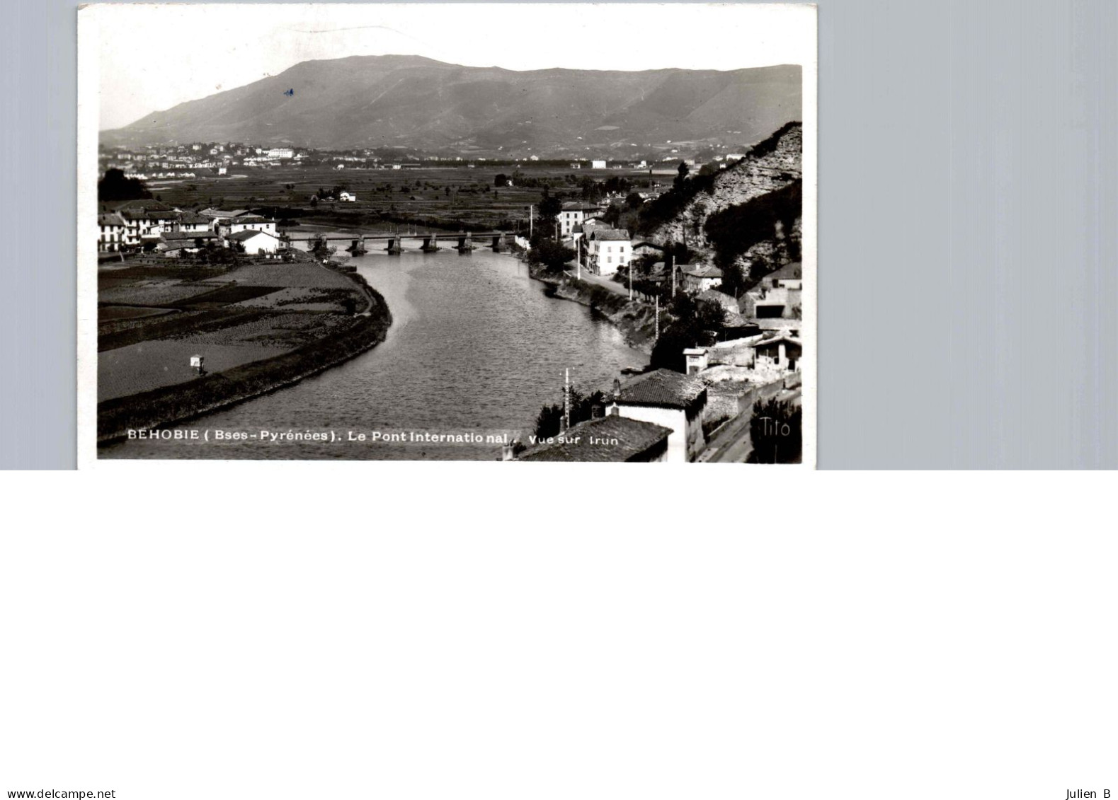 Béhobie, Le Pont International, Vue Sur Irun, 29 Juin 1939, Timbre 70c - Béhobie