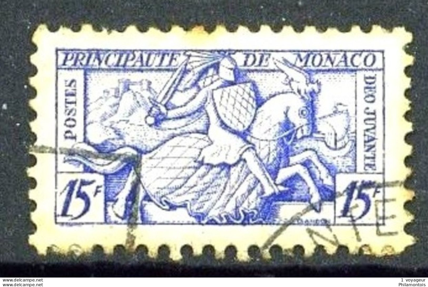 MONACO - 418 - 15F Sceau Princier - Oblitéré - Beau - Usados