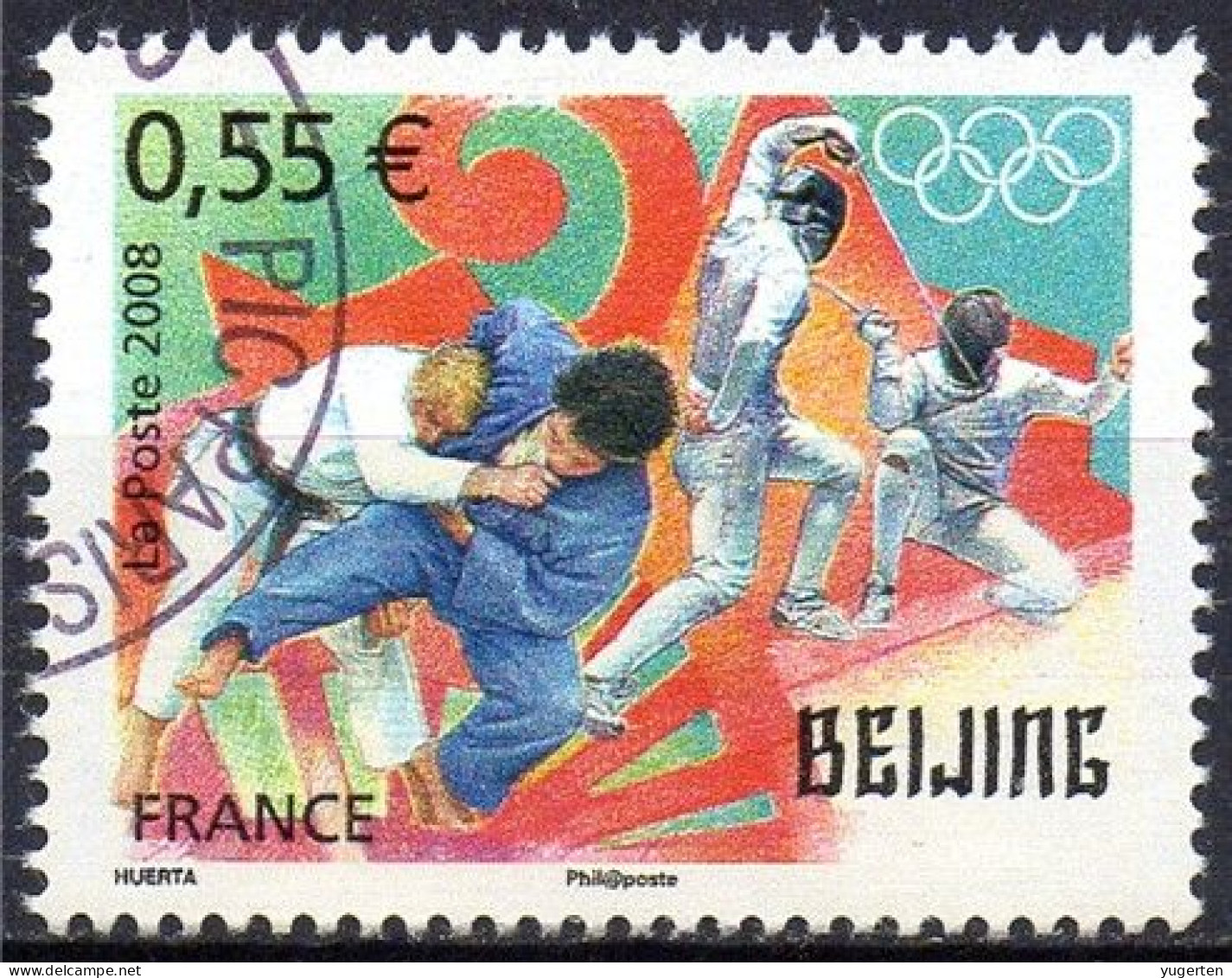 FRANCE 2008 - 1v - Used - Judo - Fencing - Escrime - Esgrima - Scherma - Fechten - ограждение - 击剑 - Schermen - Ete 2008: Pékin