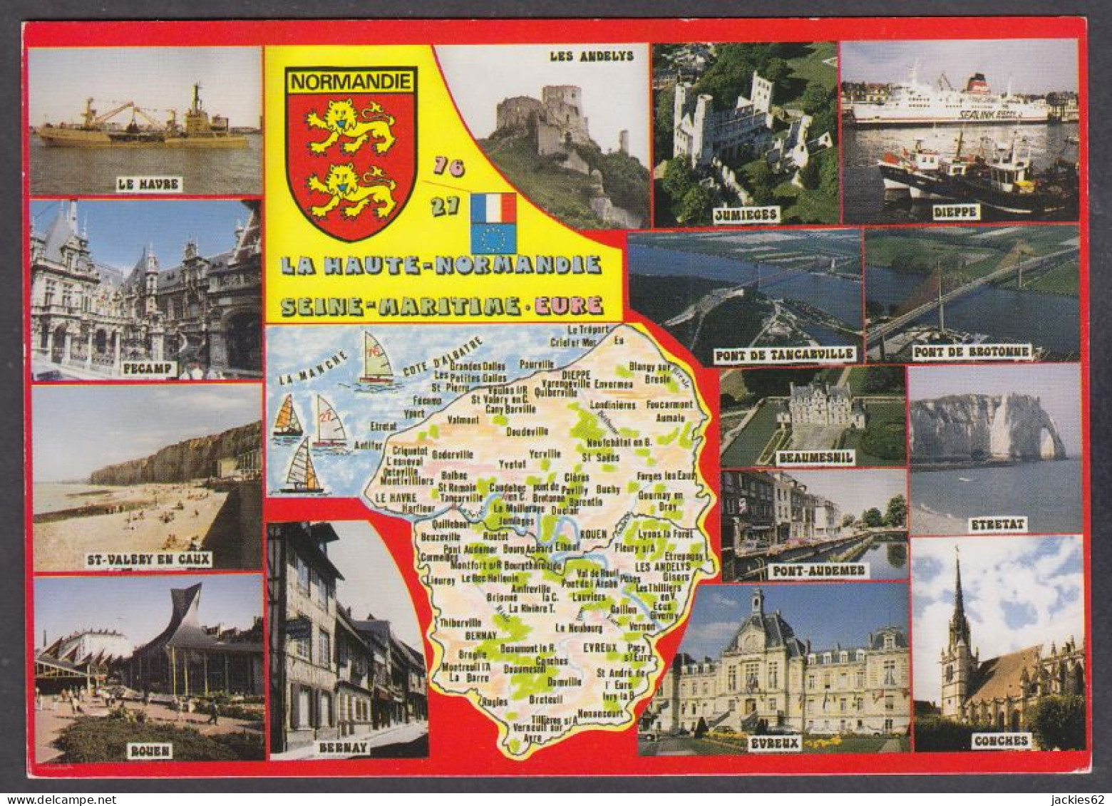 123773/ HAUTE-NORMANDIE, Carte Géographique Illustrée - Haute-Normandie