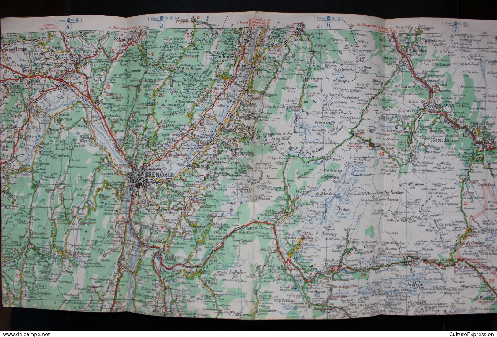 Carte Routière Michelin Au 200000ème N° 77 Valence - Grenoble 1953 - Kaarten & Atlas