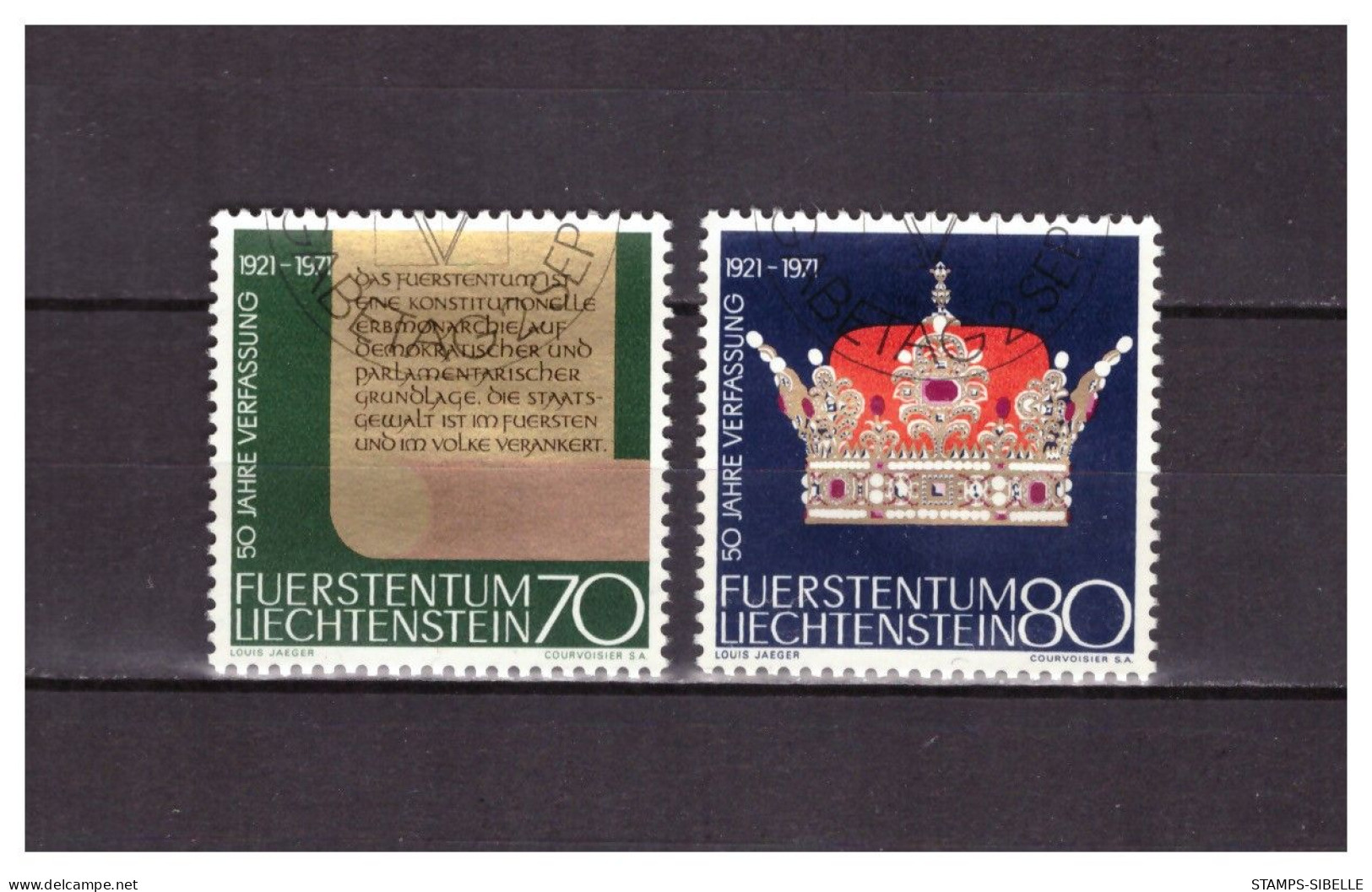 LIECHTENSTEIN   . N °  489 /  490  .   PAIRE  CONSTITUTION      OBLITEREE  .  SUPERBE . - Gebruikt