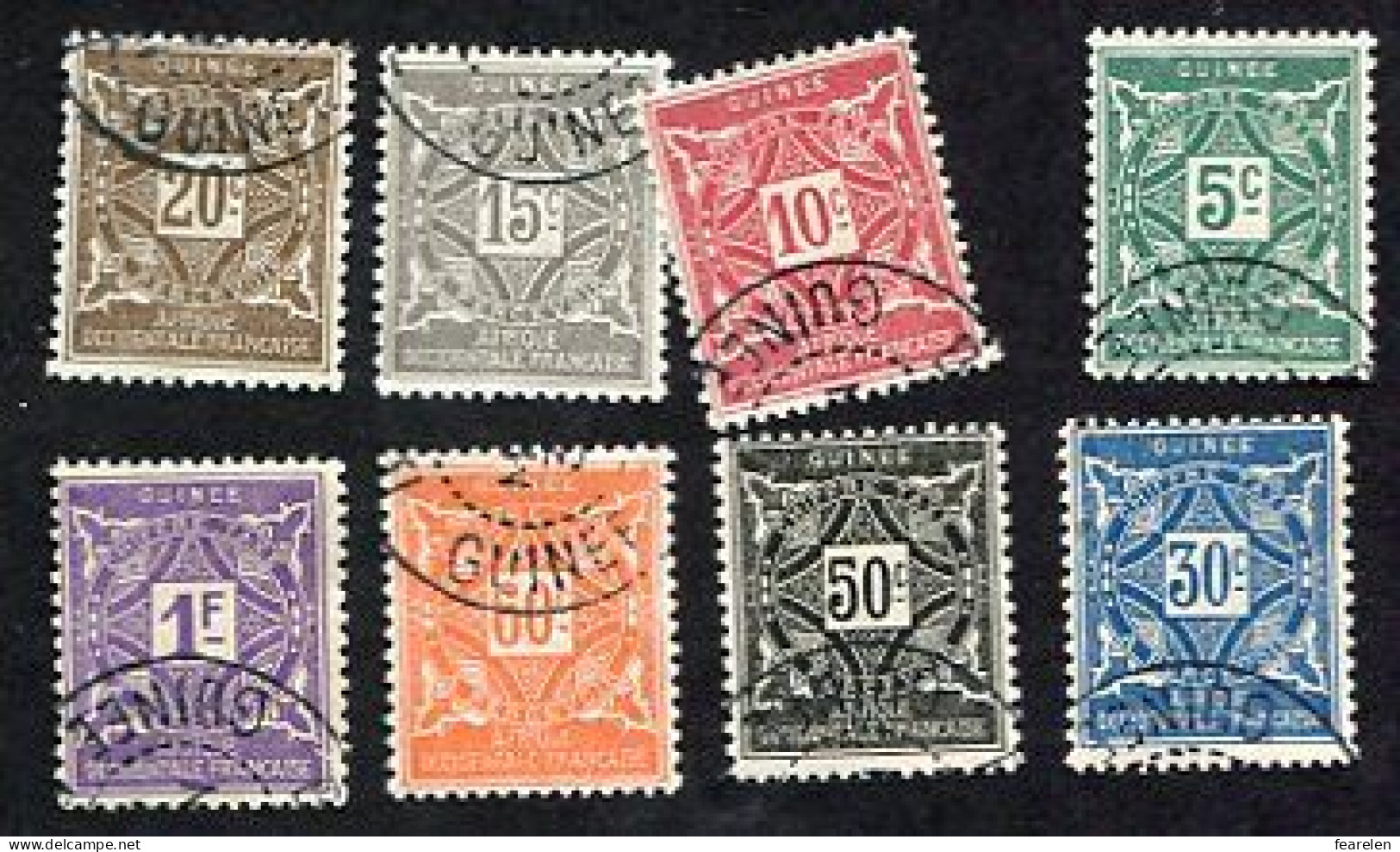 Colonie Française, Guinée, Taxe N°16/23 Oblitérés, Qualité Très Beau - Used Stamps