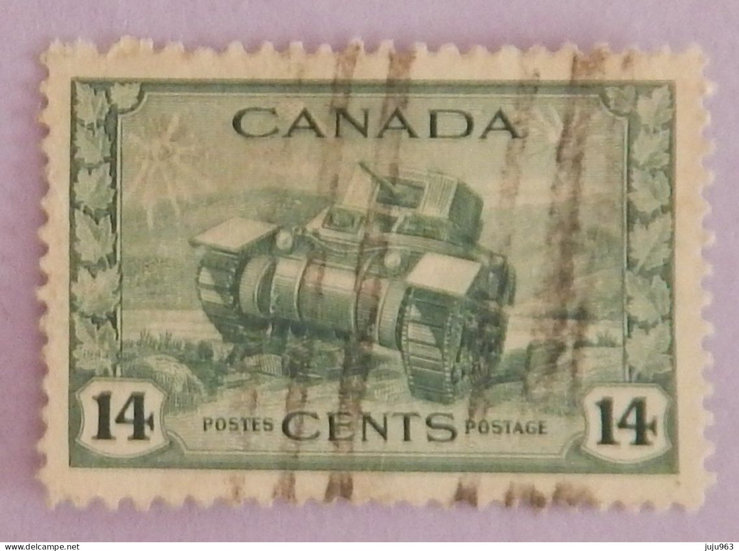 CANADA YT 215 OBLITÉRÉ "CHAR D ASSAUT" ANNÉES 1943/1948 - Used Stamps