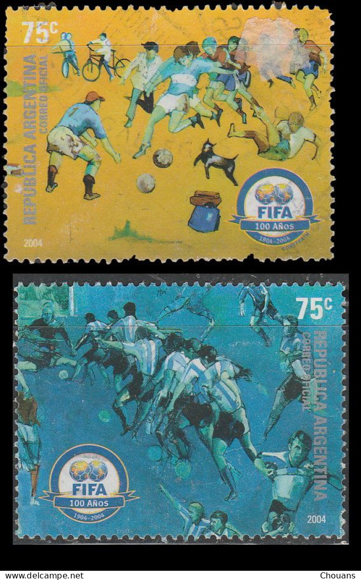 Argentine 2004. ~ YT 2450 à 2451 - Centenaire De La F.I.F.A. - Used Stamps