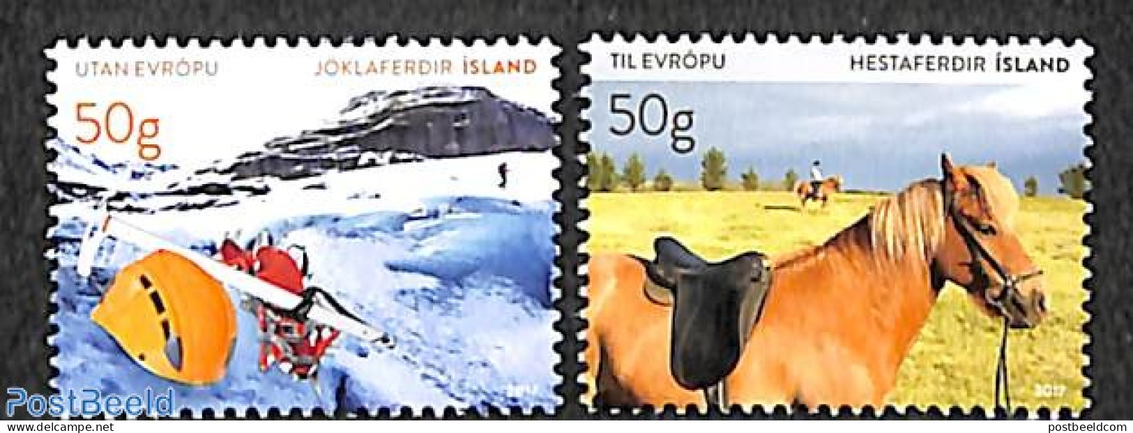 Iceland 2017 Tourism 2v, Mint NH, Nature - Sport - Various - Horses - Mountains & Mountain Climbing - Tourism - Neufs