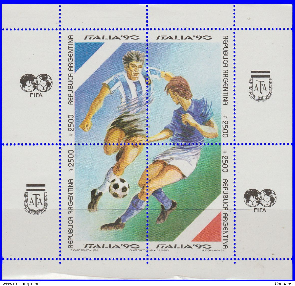 Argentine Bloc 1990. ~BF 42**  - "Italia'90" - Coupe Monde De Foot - Hojas Bloque