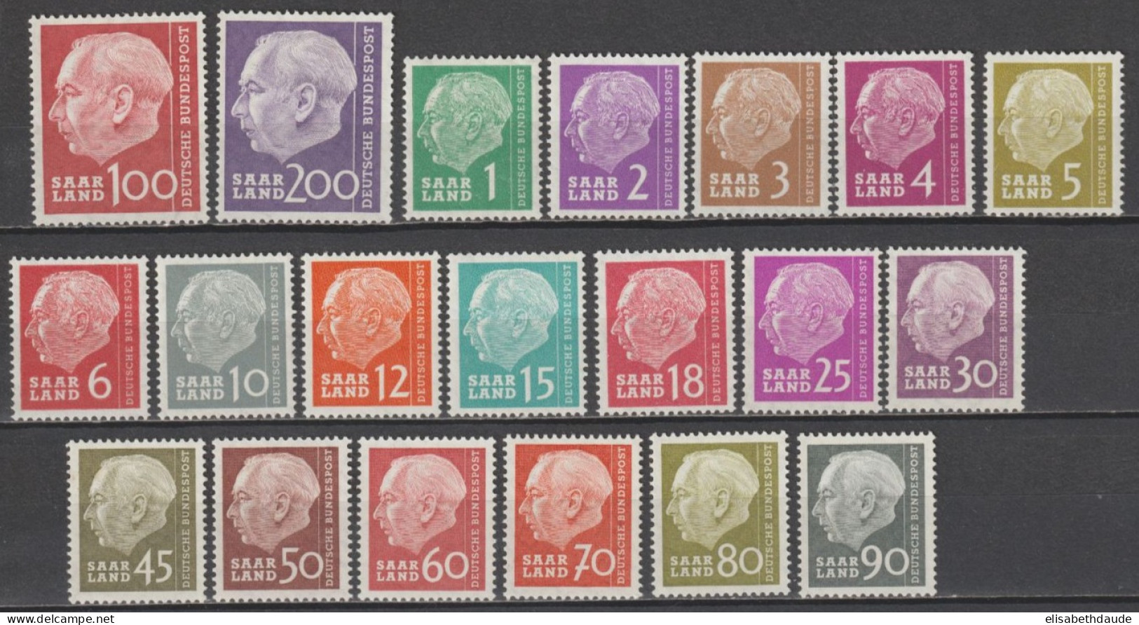 SAAR / SARRE - 1956/57 - SERIE COMPLETE - YVERT N° 362/381 ** MNH - COTE = 31 EUR. - Unused Stamps
