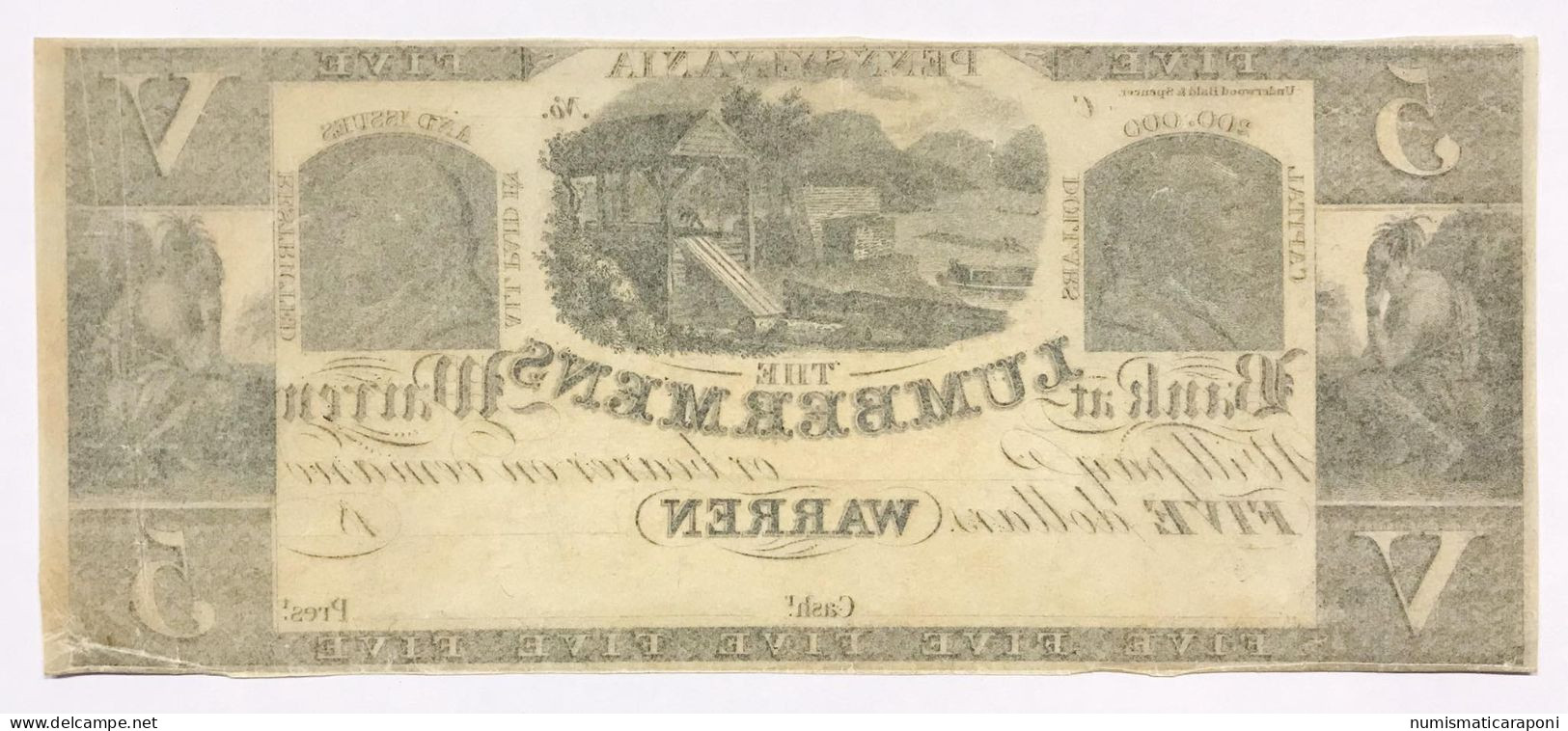 USA U.s.a. 5 Dollars $ Warren Pennysylvania LOTTO 600 - Confederate Currency (1861-1864)