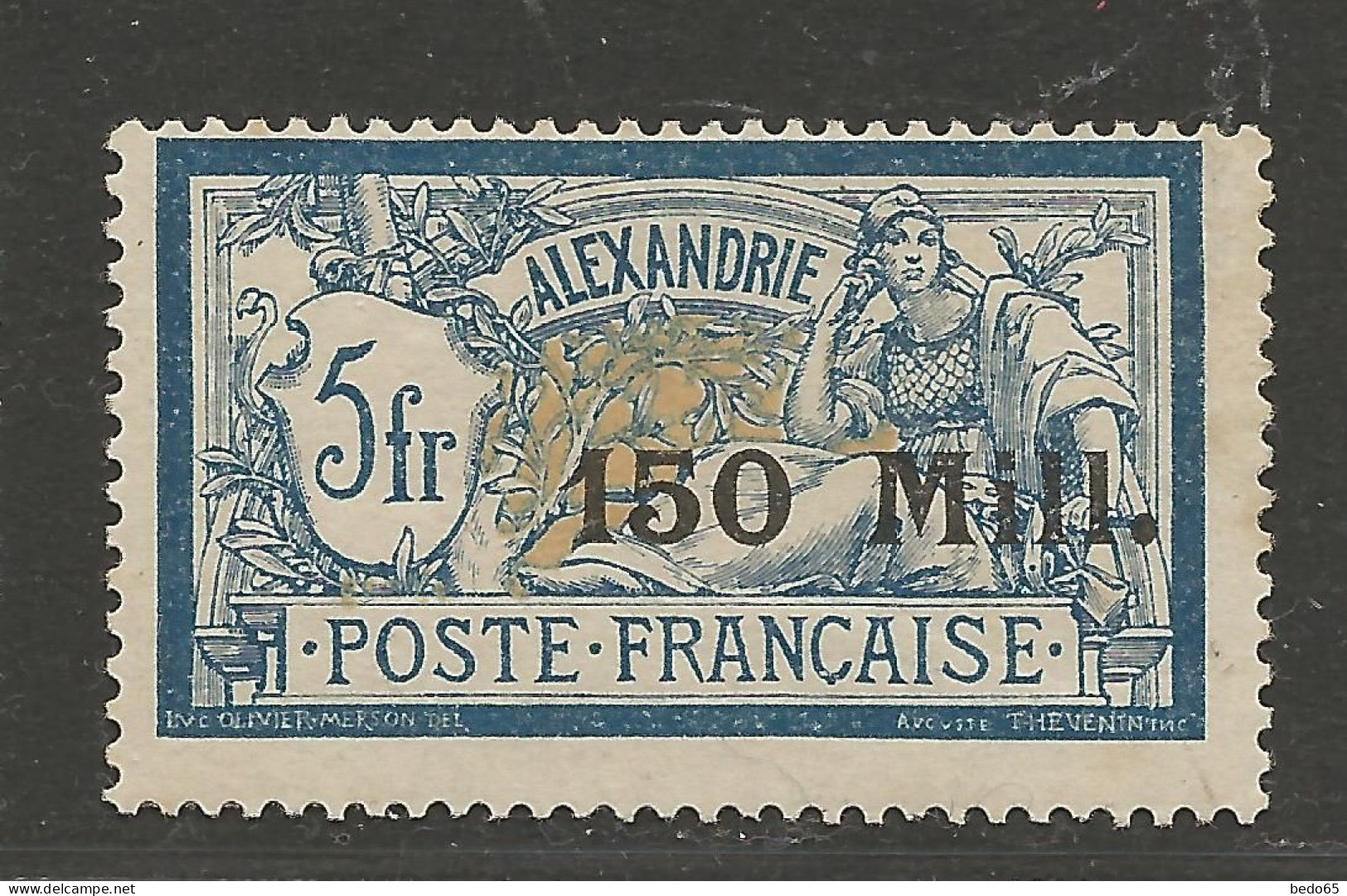 ALEXANDRIE N° 49 NEUF*  CHARNIERE  / Hinge / MH / Signé - Nuovi