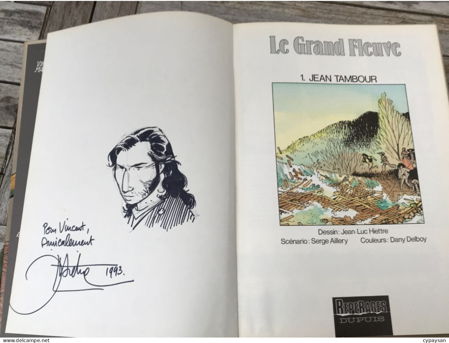 Le Grand Fleuve 1 Jean Tambour EO DEDICACE BE Dupuis 04/1990 Aillery Hiettre (BI3) - Dediche