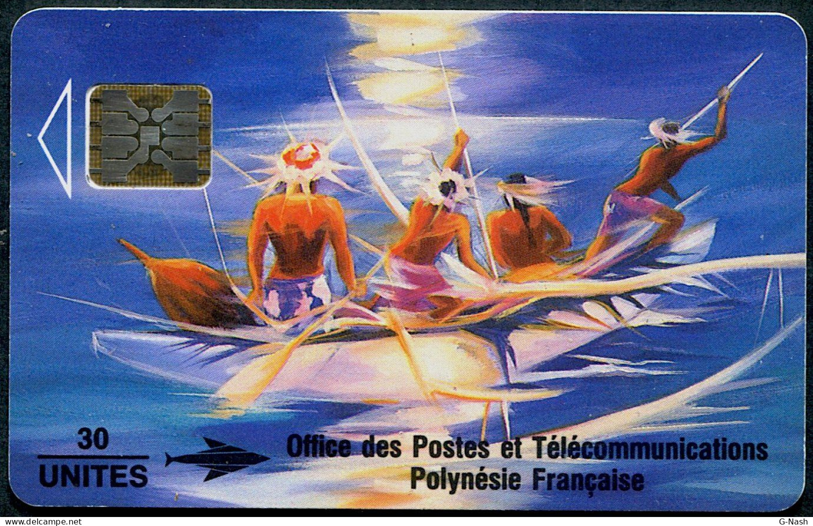 Polynésie Française - PF12A - 30u 03/93 SC5 - Soleil Levant Recto Mat / Verso Bleu - Polynésie Française