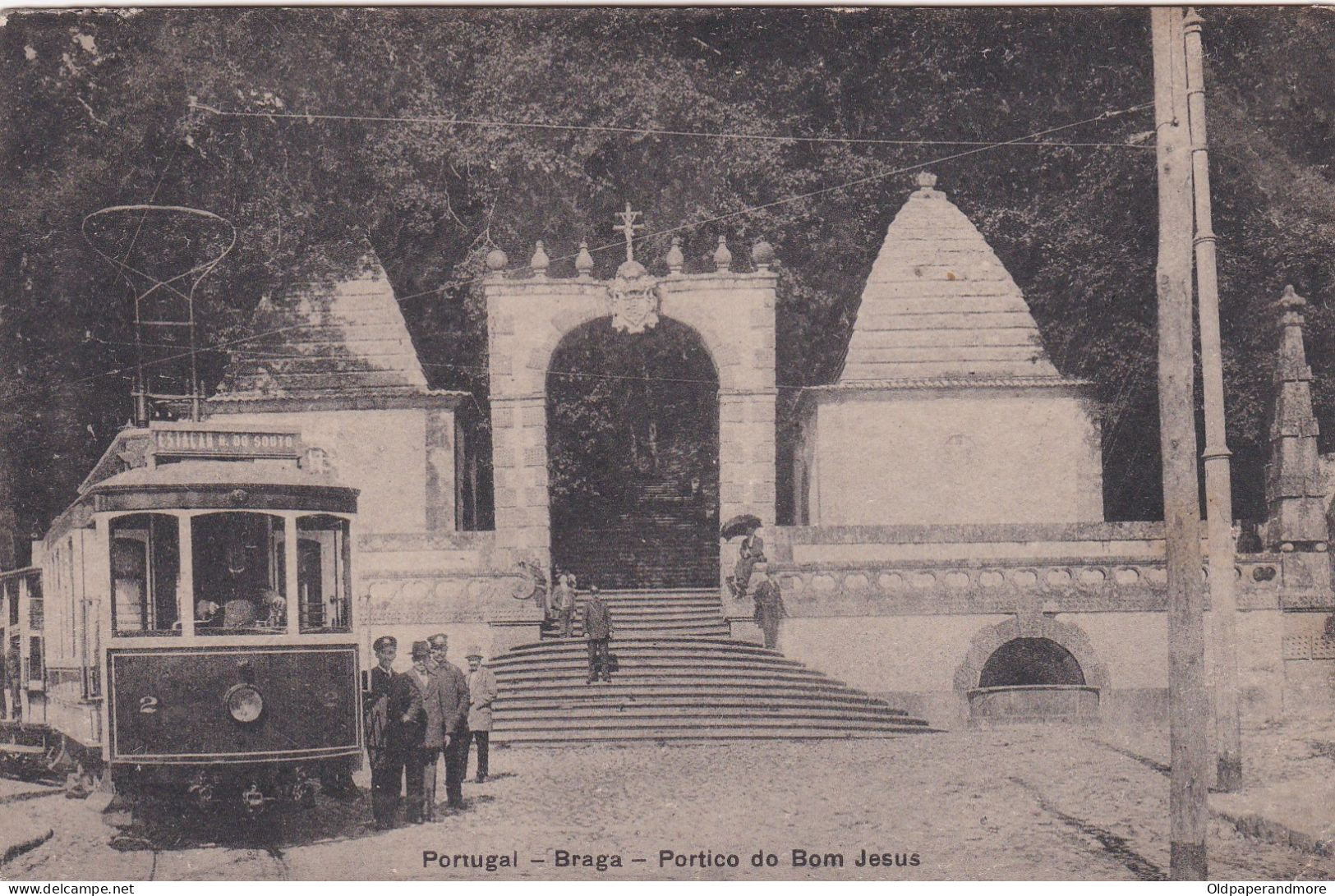 POSTCARD PORTUGAL - BRAGA - PORTICO DO BOM JESUS - TRAM TRAMWAY - Braga