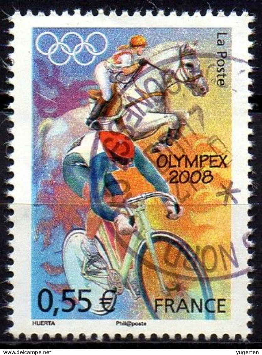 FRANCE 2008 - 1v - Used - Horse Riding - Equitation - Cycling - Cyclisme - Ciclismo - Radfahren - Sports - Pferde-Reiten - Verano 2008: Pékin