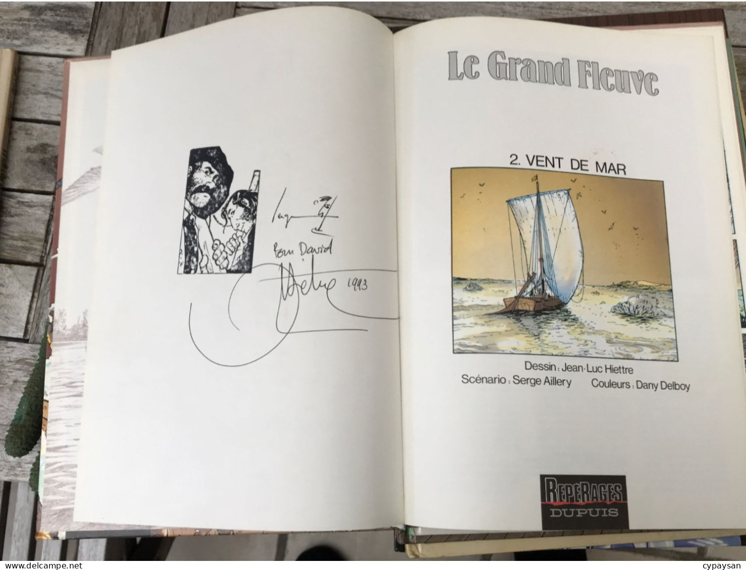 Le Grand Fleuve 2  Vent De Mar EO DEDICACE BE Dupuis 10/1990 Aillery Hiettre (BI3) - Autographs