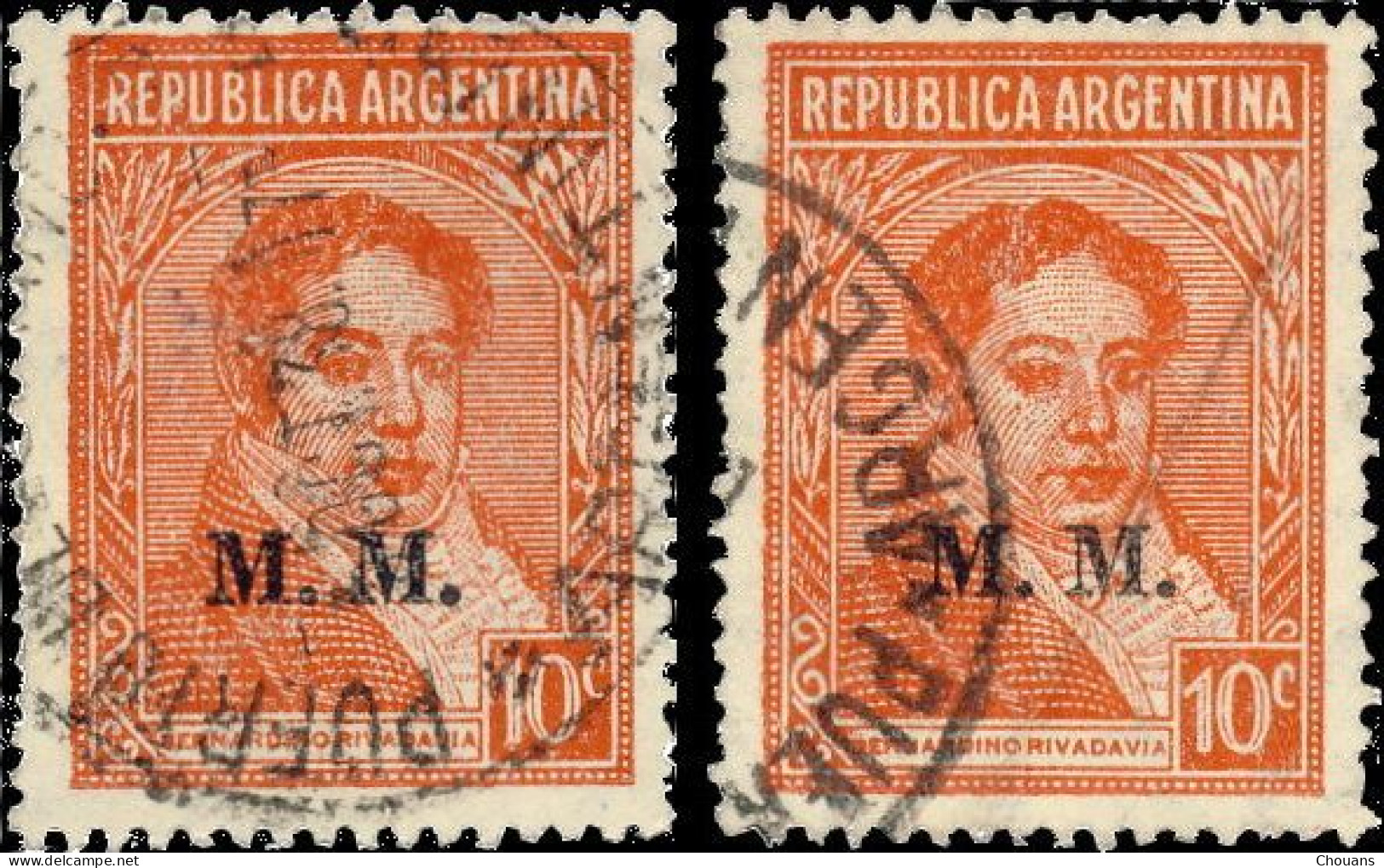 Argentine Service 1936. ~ S 314 X 2  - Bernardino Rivadavia - Officials