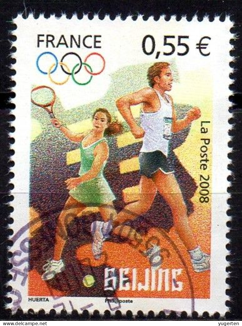 FRANCE 2008 - 1v - Used - Tennis - Athletics - Running - Athlétisme - Race - Olympics JO - Course à Pied - Ete 2008: Pékin