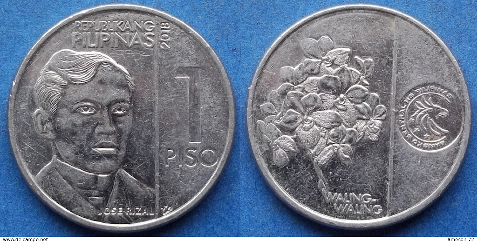 PHILIPPINES - 1 Piso 2018 "Jose Rizal / Waling Waling Orchid" KM# 300 Monetary Reform (1967) - Edelweiss Coins - Philippines