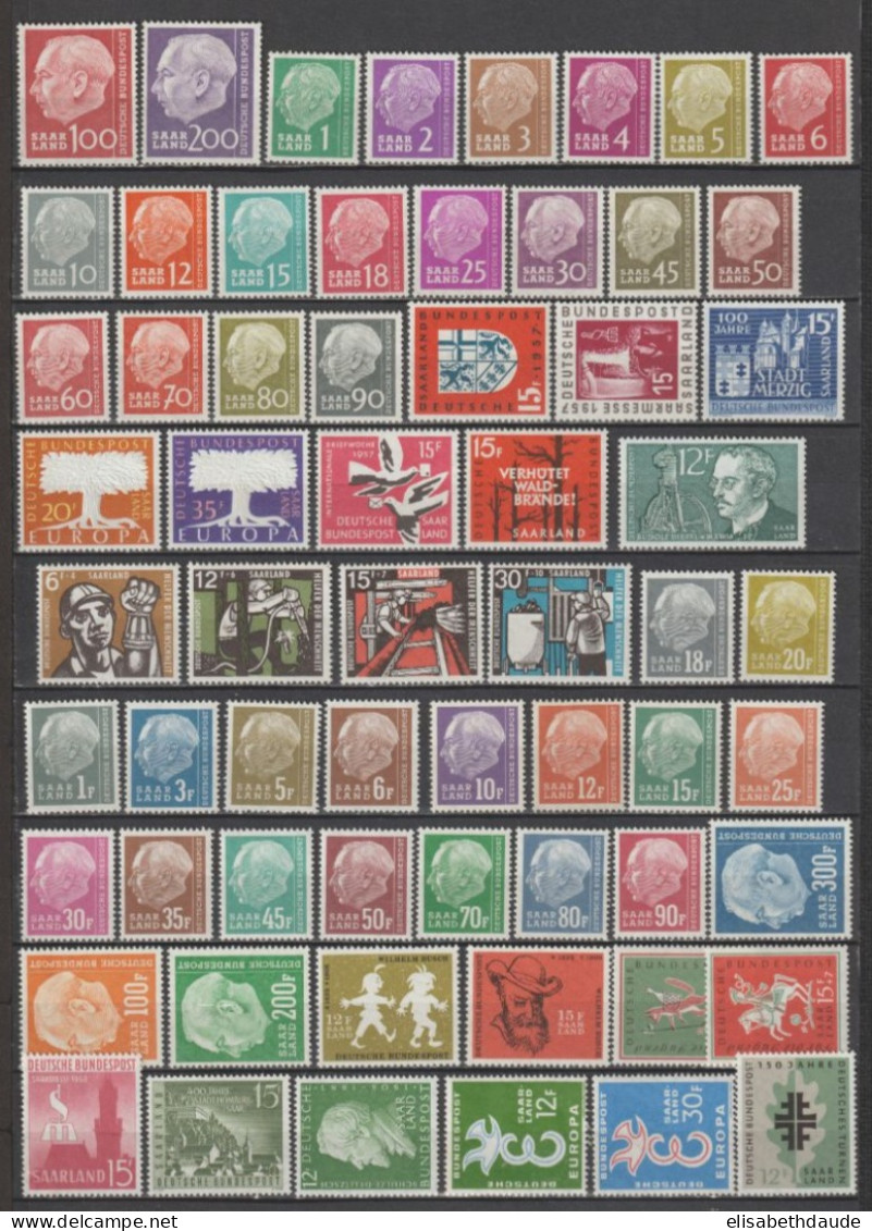 SAAR / SARRE - 1956 + 1957 - ANNEES COMPLETES - YVERT N° 361/430 ** MNH - COTE = 125 EUR. - 2 PAGES - Ungebraucht