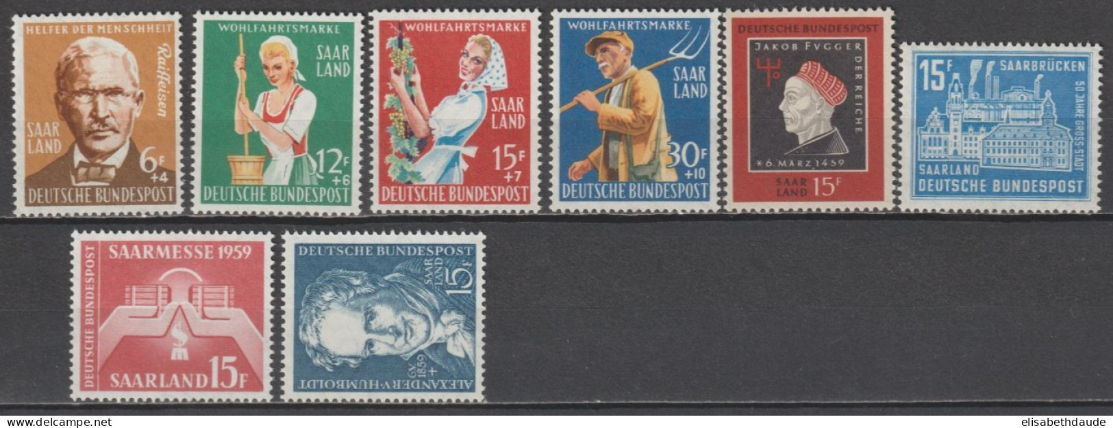 SAAR / SARRE - 1956 + 1957 - ANNEES COMPLETES - YVERT N° 361/430 ** MNH - COTE = 125 EUR. - 2 PAGES - Neufs