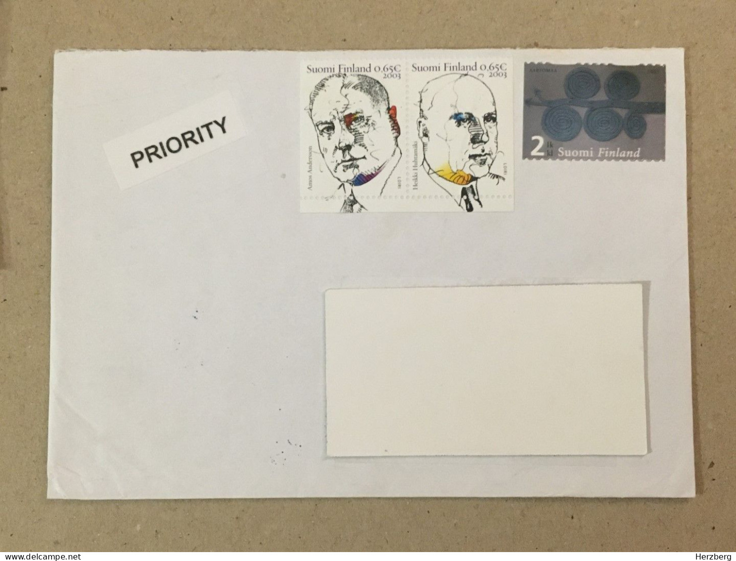 Suomi Finland Used Letter Stamp Cover Amos Andersson Aartomaa 2021 - Lettres & Documents