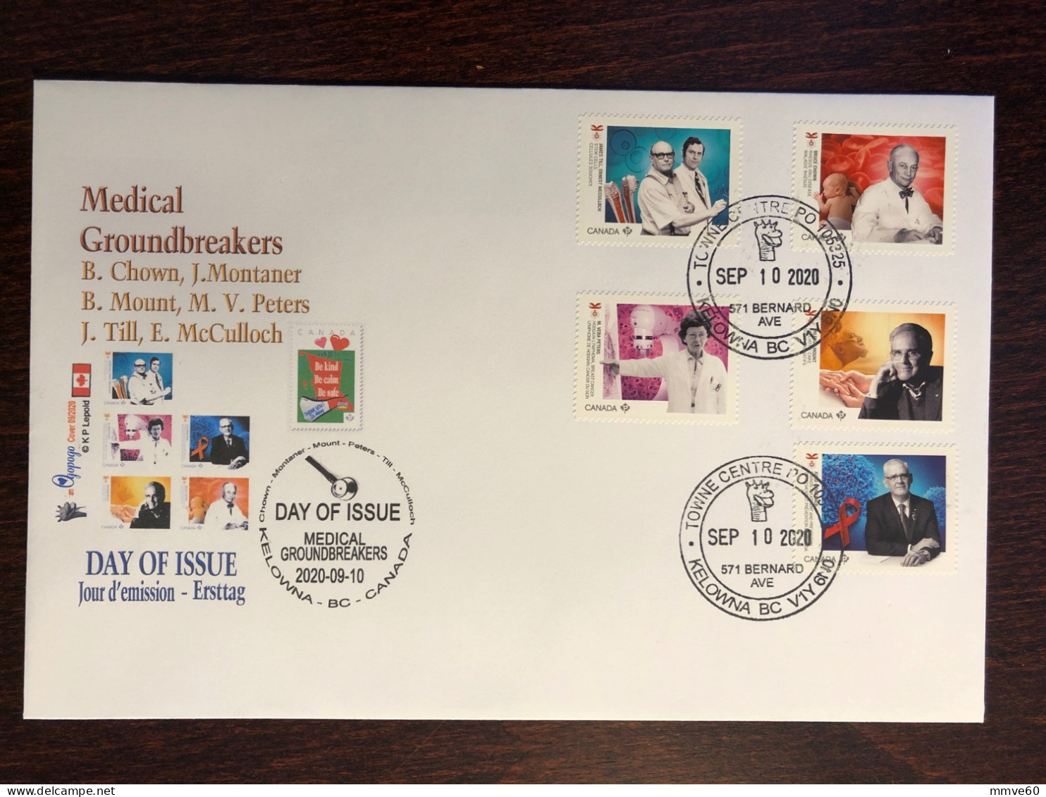 CANADA FDC COVER 2020 YEAR DOCTORS - ONCOLOGY, PEDIATRICS, BLOOD DISEASES, ETC. HEALTH MEDICINE STAMPS - Covers & Documents