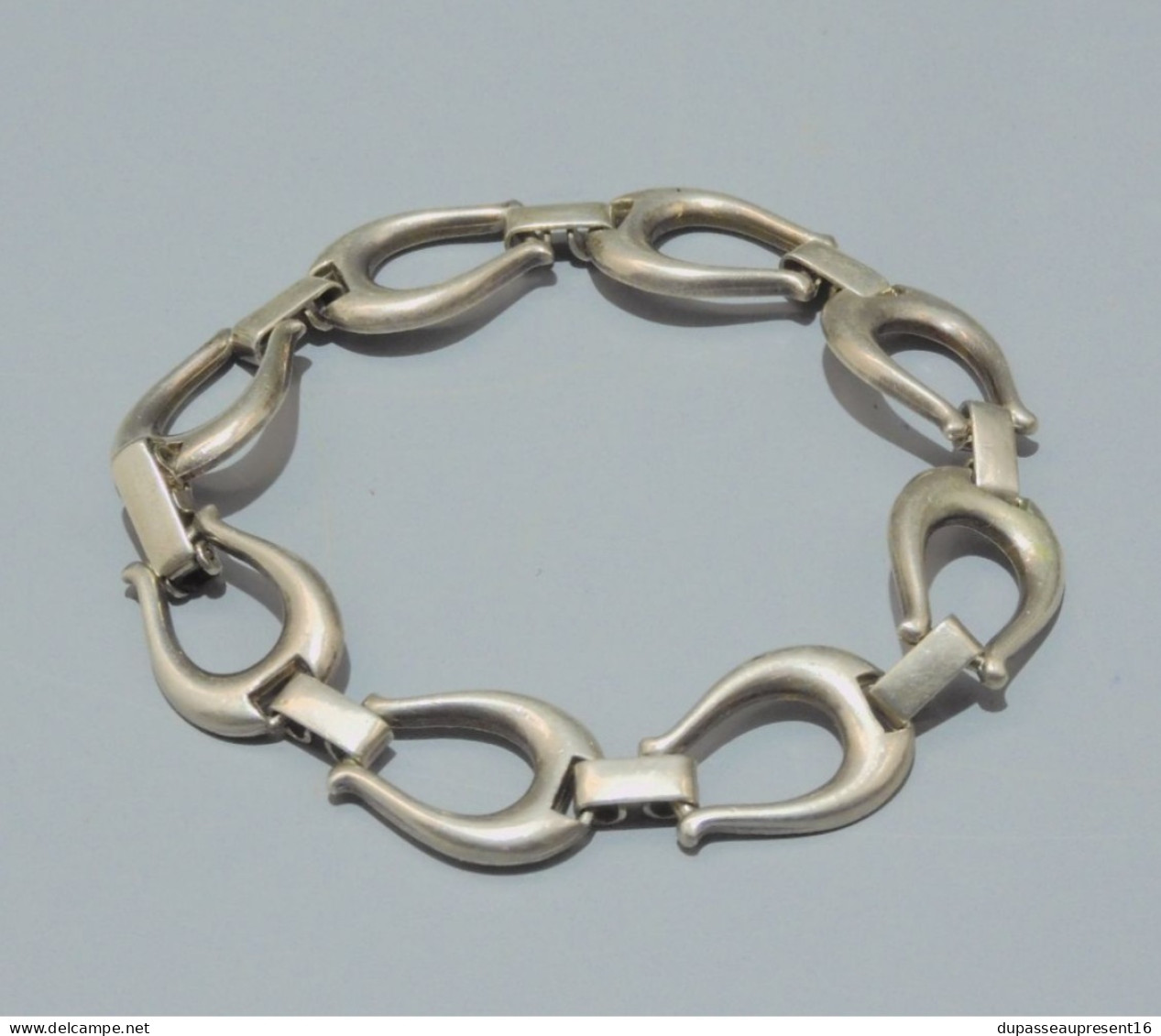 -ANCIEN BRACELET ARGENT 835e MAILLONS FERS A CHEVAUX FER A CHEVAL BIJOU ANCIEN  E