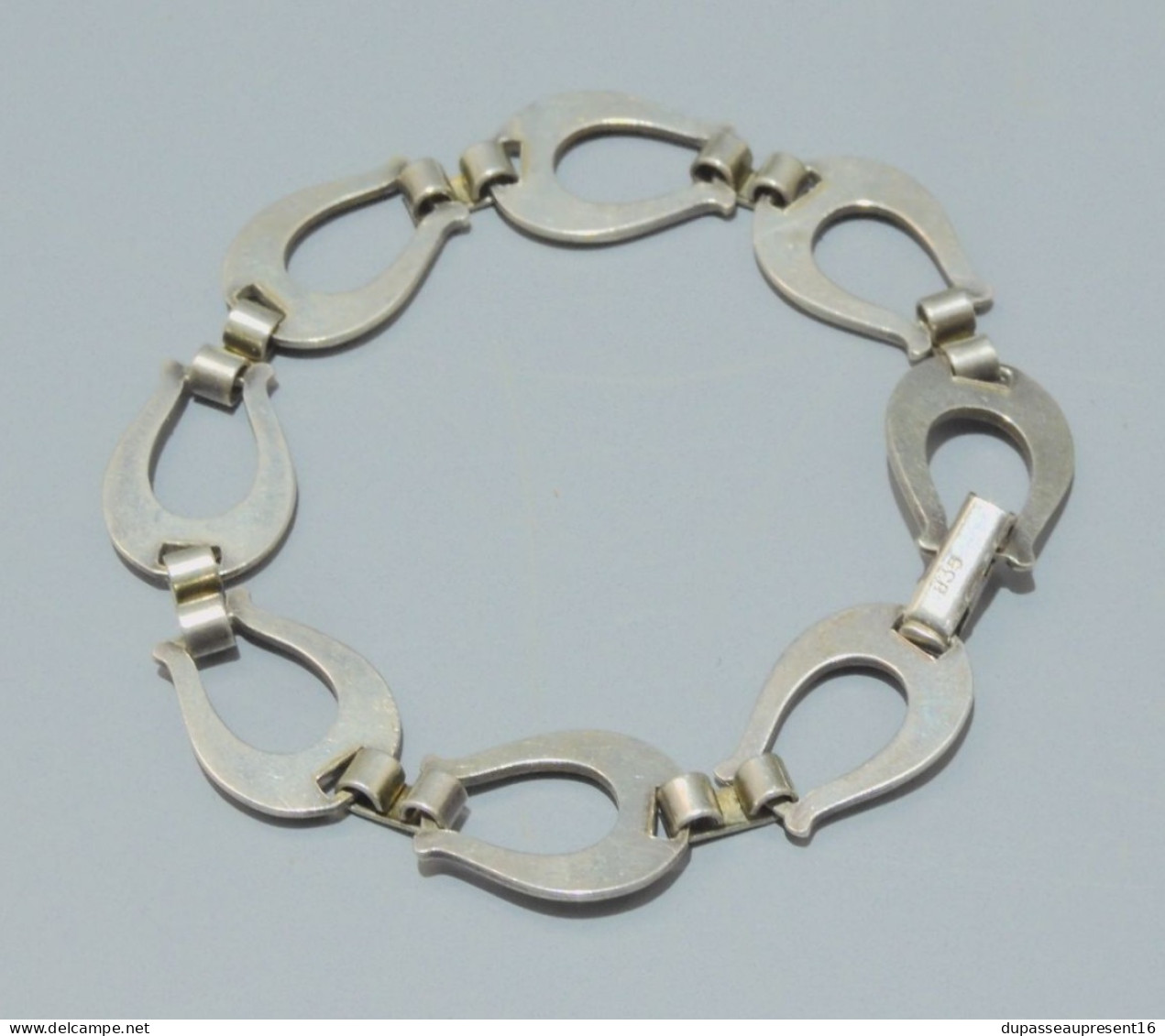 -ANCIEN BRACELET ARGENT 835e MAILLONS FERS A CHEVAUX FER A CHEVAL BIJOU ANCIEN  E