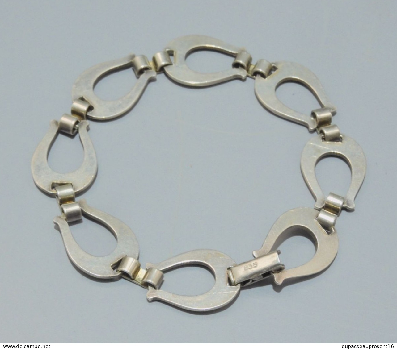 -ANCIEN BRACELET ARGENT 835e MAILLONS FERS A CHEVAUX FER A CHEVAL BIJOU ANCIEN  E