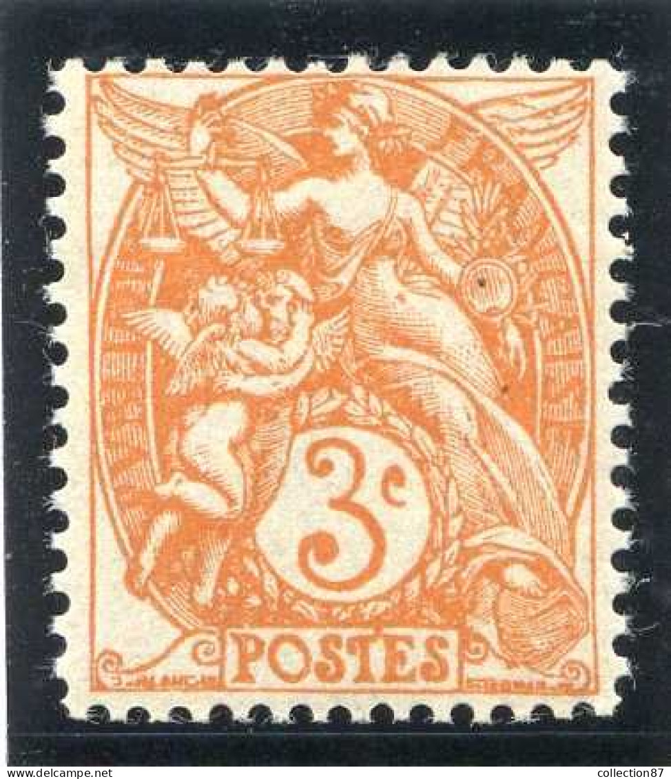 Réf 83 > FRANCE  TYPE BLANC < N° 109 Type 1B * * & Type 1A * < 2 Valeurs Teintes Différentes - 1900-29 Blanc