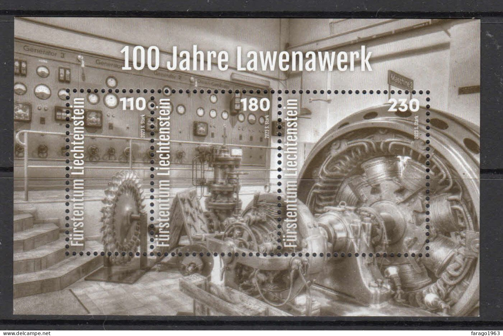 2023 Liechtenstein Lowena Power Plant Electricity Engineering Souvenir Sheet MNH @ BELOW FACE VALUE - Unused Stamps