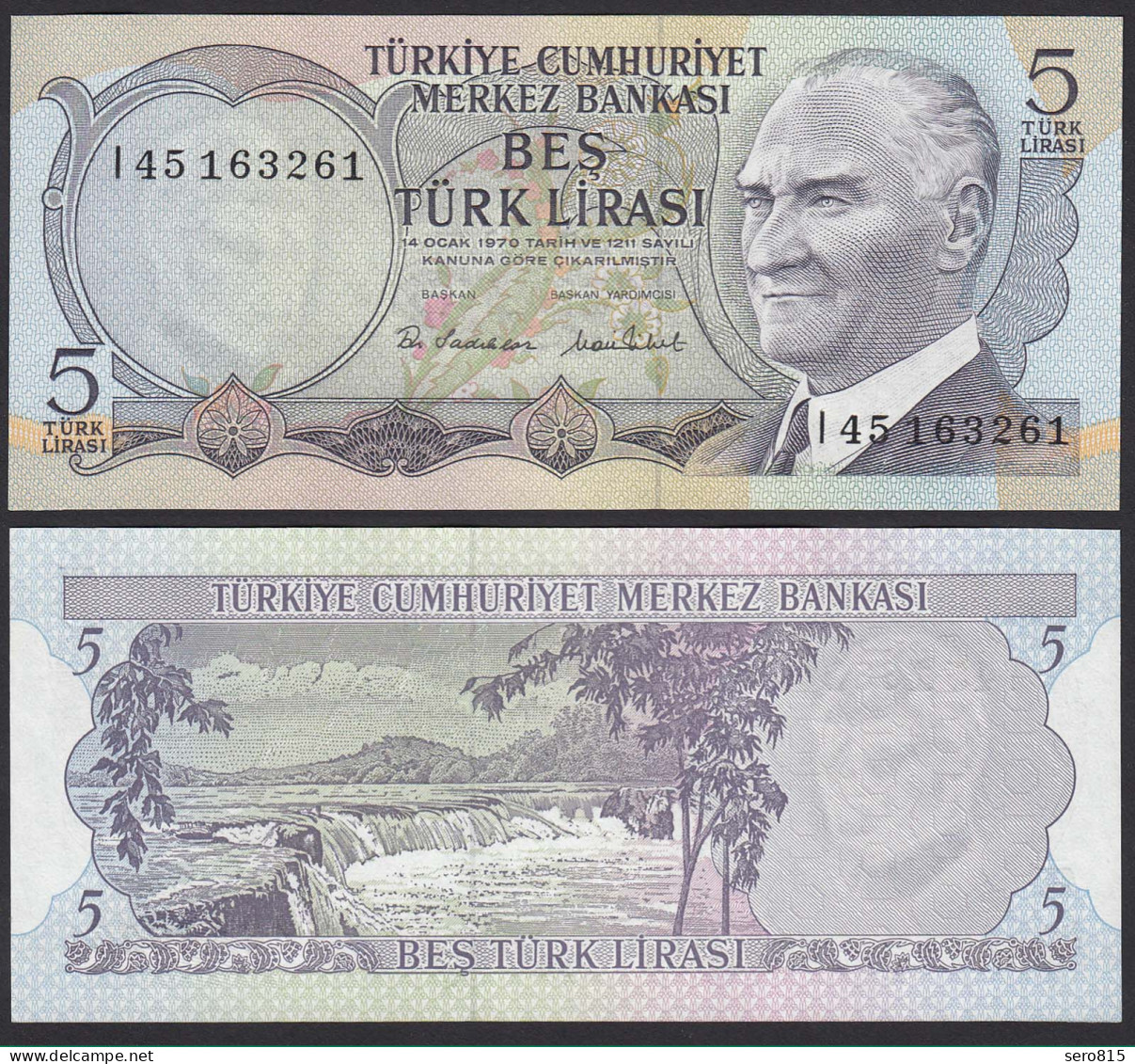 Türkei - Turkey  5 Lirasi Banknote 1970 (1976) Pick 185 UNC (1)    (17891 - Turquie